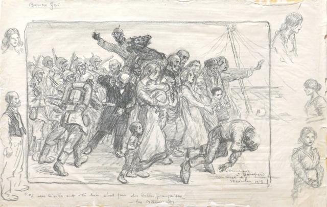 Original drawing for Le Bouclier (private collection, France)