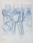Preparatory drawing for La Saisie (Sold at Beaussant-Lefevre, Paris auction June 18, 2010)