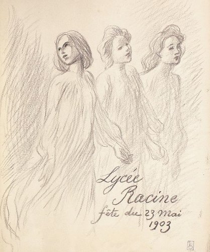 Original drawing for Lycee Racine (1903) (C 255) (Boisgirard et Associes auction August 8, 2010)