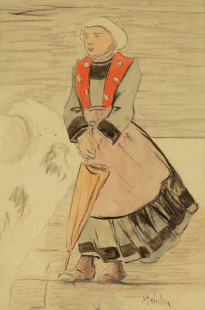 Preliminary drawing for En Partance (Posters Please auction, Nov. 18, 2012)