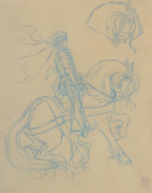 Preliminary sketch for Le Chevalier a la Fee (Artcurial Deauville auction, Dec. 10, 2012)