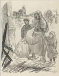 Preliminary drawing for Le Retour -- C'est Ici Chez Nous (Collection of the National Gallery of Art)
