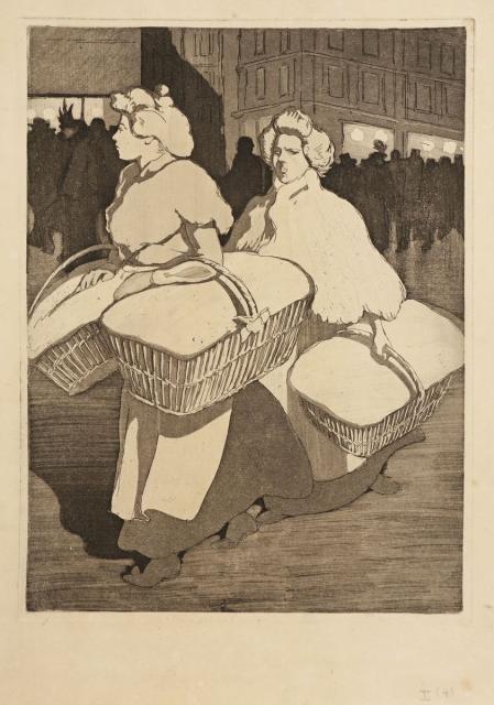 Blanchisseuses Reportant L'Ouvrage (1898)(C 22) (1st state) (Ader auction, Nov. 19, 2015)