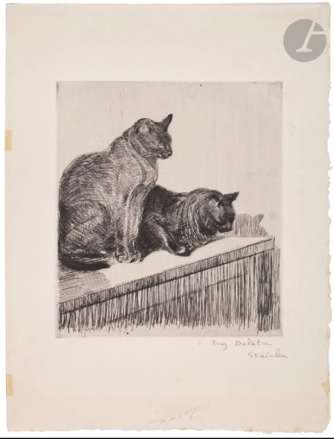 Deux Chats Sur Un Meuble (1914) (Ader auction, Apr. 8, 2022)