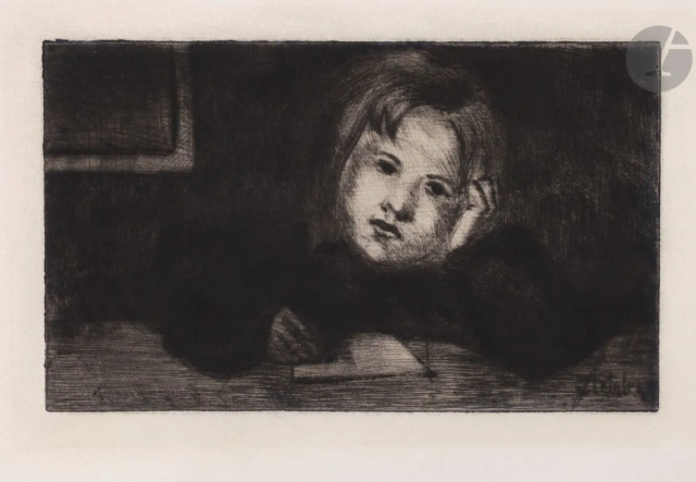 Enfant Devant Une Table (1898) (C 14) (Ader auction, Apr. 8, 2022)