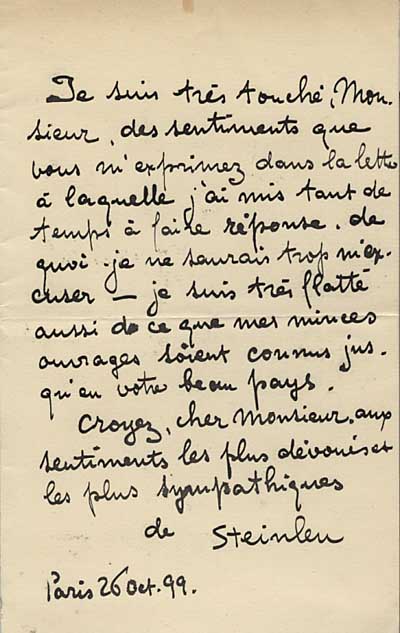 Letter (Oct. 26, 1899)