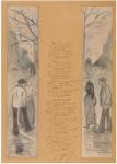 Belleville-Menilmontant (preliminary graphite and colored pencil drawing with lyrics inscribed by Aristide Bruant) (Doyle auctio