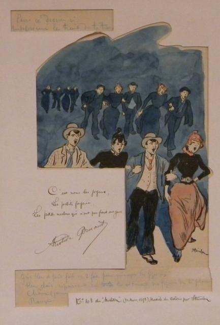 Hand-colored proof for Le Mirliton No. 103 (Mar. 31, 1893) with inscription by Aristide Bruant (Private collection, U.S.)