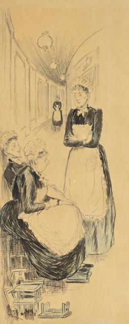 Original drawing for Les Ouvreuses (Private collection, U.S.)