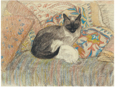 Siamese Cat and Her Kitten (1920) (Sotheby's auction, Jun. 21, 2012)