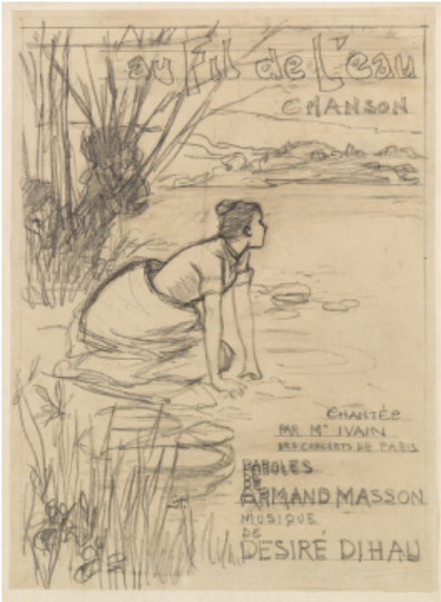 Sketch for Au Fil de L'Eau (1891) (C 390) (Hauswedell & Nolte auction, June 13, 2014)