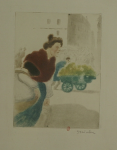 Femme Aux Paniers et Voiture de Fleurs (1902) (C 56) (Bibliotheque de L'INHA)